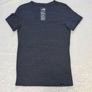 The North Face Heather Navy Blue/Gray V-Neck T-Shirt - Size XS
